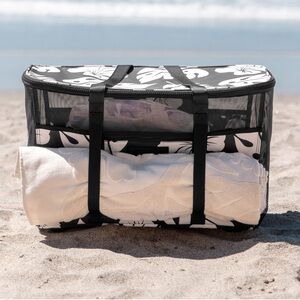 CleverMade Foldable Tropical Palm Print Tote Bag - Green